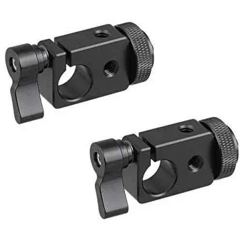 CAMVATE 15mm Single Rod Clamp Adapter with Black Thumbscrew Locking Knob (2 Pieces) CAMVATE 15mm Single Rod Clamp Adapter with Black Thumbscrew Locking Knob (2 Pieces)