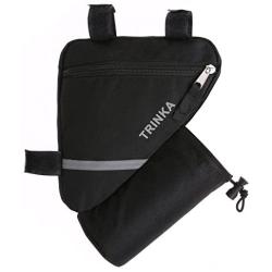 MOOCY Ultralight Reflective Bicycle Triangle Frame Bike Bag with Water Bottle Pouch -Black