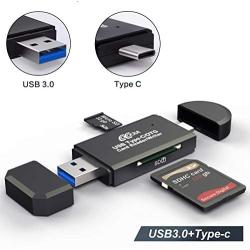 USB 3.0 SD Card Reader, COCOCKA USB Type C Memory Card Reader, OTG Adapter for SDXC, SDHC, SD, MMC, TF, RS- MMC, Micro SDXC, Micro SD, Micro SDHC Card and UHS-I Cards