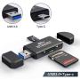 USB 3.0 SD Card Reader, COCOCKA USB Type C Memory Card Reader, OTG Adapter for SDXC, SDHC, SD, MMC, TF, RS- MMC, Micro SDXC, Micro SD, Micro SDHC Card and UHS-I Cards