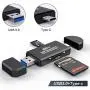USB 3.0 SD Card Reader, COCOCKA USB Type C Memory Card Reader, OTG Adapter for SDXC, SDHC, SD, MMC, TF, RS- MMC, Micro SDXC, Micro SD, Micro SDHC Card and UHS-I Cards