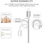 [2020 Upgraded] UNBREAKcable iPhone Charger Cable 6.6ft - [C89 Apple MFI Certified] Nylon Braided USB Fast Charging Cord Lightning Cable for iPhone 11 Pro Xs Max XR X 8 7 6s 6 SE iPad iPod - Silver