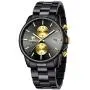 GOLDEN HOUR Mens Watches with Black/Silver Stainless Steel and Metal Casual Waterproof Chronograph Quartz Watch, Auto Date in Colorful Hands