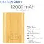 Power Bank,VINSIC 12000mAh Power Bank, 5V 4A 3 USB Ports with Smart USB Bamboo External Mobile Battery Charger Pack for iPhone, iPad, Samsung Devices, Cell Phones, Tablet PCs.