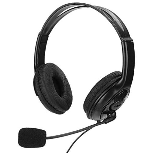CiCiglow Wired Gaming Chat Headset with Noise-Cancellation Microphone, 3.5mm ABS Lightweight Computer Mobile Phone Over Ear Headphone for PS4(Black)