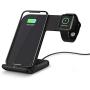 NextHit Wireless Charger Stand for Apple Watch Series 5/4/3/2/1, 2 in 1 Charging Dock for iPhone 11 Pro Max/XR/XS/XS MAX/X/8/8 Plus, Qi Fast Charge Station for iWatch Upgraded (Black)