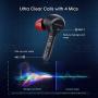 Wireless Earbuds, Upgraded Mpow M9 4-mic Noise Cancelling Bluetooth 5.0 Earphones in-Ear, Touch Control Stereo Bass Sports Headphones, 40H Playing Time/USB-C/IPX8 Waterproof, Single/Twin Mode, Red