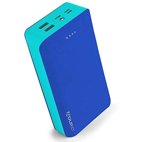 Aduro Portable Charger Power Bank 30,000mAh External Battery Pack Phone Charger for Cell Phones with Dual USB Ports for iPhone, iPad, Samsung Galaxy, Android, and USB Devices (Blue/Light Blue)