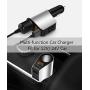 Car Charger Extension Cigarette Lighter Adapter,Socket Splitter with 3 USB and Voltage Meter,Compatible for iPhone 8/7/X/6S/XR,iPad,Samsung Galaxy S9/S8,iPad,GPS,Android Phone (Silver)