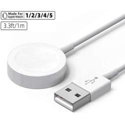 Updated Version Watch Charger, Charging Cable for Apple Watch Magnetic Wireless Portable Charger Charging Cable Cord Compatible for Watch Series 5 4 3 2 1 for All Watch 44 42 40 38-White