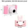 VUWOR D3+ Kids Camera 8MP HD Video Camcorder Shockproof Mini Digital Video Camera Toy for Children with Pink Rabbit & Blue Elephant Silicone Cover 16GB Memory Card Included (Pink)