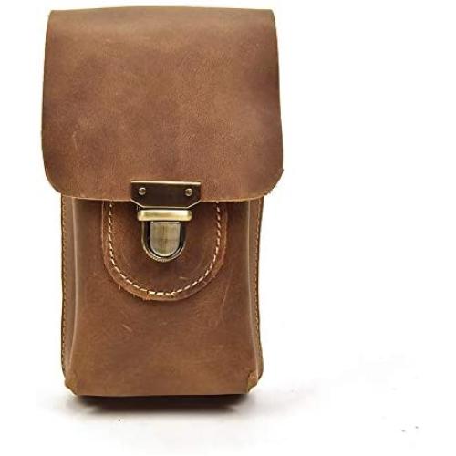 NKns Fanny Pack Mens Leather Purse Double Compartment Mobile Phone Bag Mens Wallet Childrens Pockets