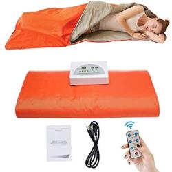 PinJaze Sauna Blanket, Infrared Sauna Help Relieve Pain/Weight Loss/Detoxification,Smart Remote Control with Button Battery and Safety Switch 110V US Plug (Orange)