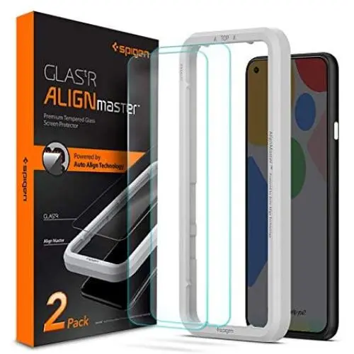 Spigen Tempered Glass Screen Protector [Glas.tR AlignMaster] Designed for Pixel 4a - 2 Pack/Case Friendly