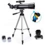 EastPole 70mm Telescope for Beginners and Kids, Refracter Travel Scope for Viewing Moon Stargazing Outdoor Activities, FMC Lens, BAK4 Prism, Tripod and 2019 New Smartphone Mount (MidnightBlack)