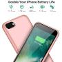 QTshine Battery Case for iPhone 6/6s/7/8, Upgraded [6000mAh] Protective Portable Charging Case Rechargeable Extended Battery Pack for Apple iPhone 6/6s/7/8 (4.7) - Rose Gold