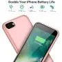 QTshine Battery Case for iPhone 6/6s/7/8, Upgraded [6000mAh] Protective Portable Charging Case Rechargeable Extended Battery Pack for Apple iPhone 6/6s/7/8 (4.7) - Rose Gold