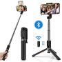 Yoozon Selfie Stick Bluetooth, Extendable Selfie Stick with Wireless Remote and Tripod Stand Selfie Stick for iPhone X/iPhone 8/8 Plus/iPhone 7/iPhone 7 Plus/Galaxy Note 8/S8 /S8 Plus/Google More