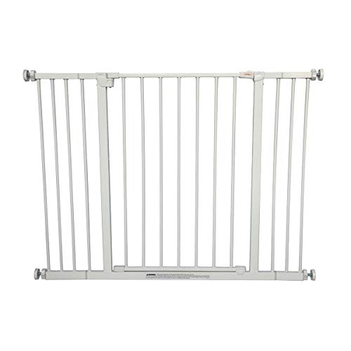 LEMKA Safety Baby Gate,Thru Gate Metal Expandable Pet Safety Gate for Stairs,Doorways with 4" & 6" Extension,Fits Spaces Between 30" to 42" Wide 30" High