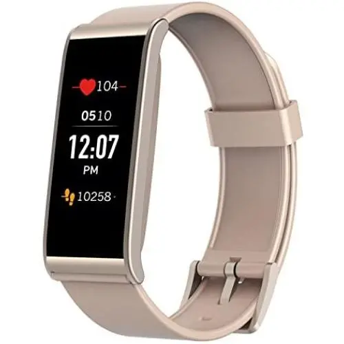 MYKRONOZ ZeFit4 HR Fitness Activity Tracker with Heart Rate Monitoring, Color Touchscreen & Smart Notifications - Powder Pink/Gold MYKRONOZ ZeFit4 HR Fitness Activity Tracker with Heart Rate Monitoring, Color Touchscreen & Smart Notifications - Powder Pink/Gold