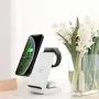 Wireless Charger Stand 3 in 1 Wireless Charging Station for Apple Watch 5/4/3/2/1 Airpods 2/ Pro Premium Qi-Certified Fast Cordless Charger for iPhone 11/Xs/X Max/XR/X/8/8Plus/Samsung S9/Note9-White