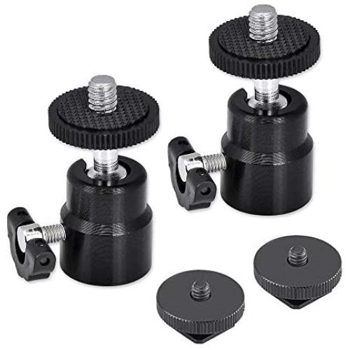 Slow Dolphin 1/4 Inch Hot Shoe Mount with Additional Shoe Adapter Screw for Cameras, Camcorders, Smart Phone, Gopro, LED Video Light, Microphone, Video Monitor (2 Packs)