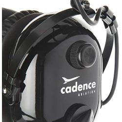 Cadence CA501 Premium PNR Stereo Pilot Aviation Headset with Aux Input and Carrying Case - Jet Black