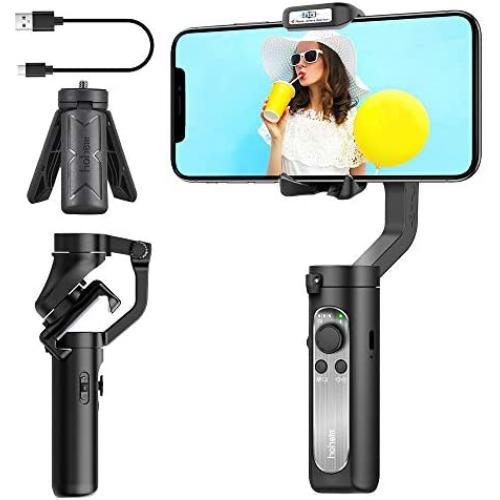 3-Axis Gimbal Stabilizer for Smartphone - 0.5lbs Lightweight Foldable Phone Gimbal for iPhone 11 Pro Max X XS, Auto Inception Dolly Zoom, Pocket Gimbal for Video Vlog Youtuber Hohem iSteady X (Black)