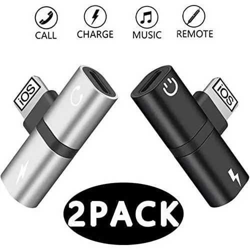 (2 Pack) Headphone Jack Adapter Dongle for iPhone X Jack Splitter Adapter Compatible with iPhone 11 /X/XS MAX/XR/7 /7P /8 /8P Charger and Headphones Aux Accessories Adapter Support All iOS System (2 Pack) Headphone Jack Adapter Dongle for iPhone X Jack Splitter Adapter Compatible with iPhone 11 /X/XS MAX/XR/7 /7P /8 /8P Charger and Headphones Aux Accessories Adapter Support All iOS System