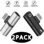 (2 Pack) Headphone Jack Adapter Dongle for iPhone X Jack Splitter Adapter Compatible with iPhone 11 /X/XS MAX/XR/7 /7P /8 /8P Charger and Headphones Aux Accessories Adapter Support All iOS System