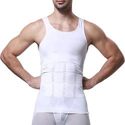 GKVK Mens Slimming Body Shaper Vest Shirt Abs Abdomen Slim