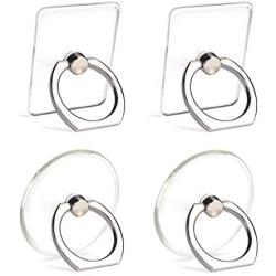 Cell Phone Ring Holder Stand Transparent 4 Pack Finger Grip Loop Mount 360 Degree Rotation Universal Smartphone Kickstand Compatible with iPhone X 8 7 7Plus Samsung Galaxy S7 S8 LG Google