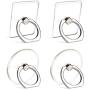Cell Phone Ring Holder Stand Transparent 4 Pack Finger Grip Loop Mount 360 Degree Rotation Universal Smartphone Kickstand Compatible with iPhone X 8 7 7Plus Samsung Galaxy S7 S8 LG Google