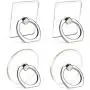Cell Phone Ring Holder Stand Transparent 4 Pack Finger Grip Loop Mount 360 Degree Rotation Universal Smartphone Kickstand Compatible with iPhone X 8 7 7Plus Samsung Galaxy S7 S8 LG Google