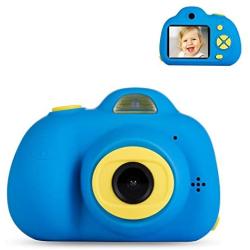 Deeteck Kids Video Camera Gifts for 3-6 Year Boys, Mini Digital Camera, Shockproof Children Camcorders, Toys for 4 5 6 7 Year Old Boys Birthday Gifts with 16GB SD Card(Blue)