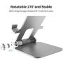 Cell Phone Holder Stand for Desk FLOVEME Aluminum Metal Adjustable Foldable Smartphone Holder Mobile Phone Stand Cradle for Desktop Office Accessories Compatible Size 4-7.9