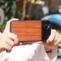ULANZI Wood Phone Case Support Extra Camera Lens (17mm Diameter) Protective Unique Design Shakeproof Solid Wood Case Cover for iPhone 11 Pro Max Using Anamorphic Lens Macro Lens DOF Adapter