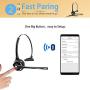 DIGMALL Bluetooth 5.0 Headset for Cell Phones, Trucker Wireless Headset w/Mic, Noise Cancelling on-Ear Bluetooth Headphones for Office PC Skype Call Center, 15H Clear Talk & Music Mute On/Off