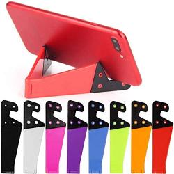 SourceTon 8 PCS Universal Pocket-Sized Colorful Portable Foldable V Model Mobile Phone Holder, Desktop Stand Mount Holder Cradle Compatible with iPads,Tablets,E-Readers,Cellphones, Kindles, Pack of 8