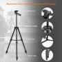 Lightweight Tripod 55-Inch, Aluminum Travel/Camera/Phone Tripod with Carry Bag, Maximum Load Capacity 6.6 LB, 1/4" Mounting Screw for Phone, Camera, Traveling, Laser Measure, Laser Level