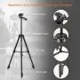 Lightweight Tripod 55-Inch, Aluminum Travel/Camera/Phone Tripod with Carry Bag, Maximum Load Capacity 6.6 LB, 1/4" Mounting Screw for Phone, Camera, Traveling, Laser Measure, Laser Level Lightweight Tripod 55-Inch, Aluminum Travel/Camera/Phone Tripod with Carry Bag, Maximum Load Capacity 6.6 LB, 1/4" Mounting Screw for Phone, Camera, Traveling, Laser Measure, Laser Level