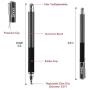 Capacitive Stylus Pen-Dinines Fine Point Stylus Touch Screen Pens for All Capacitive Cell Phones, Tablets, Laptops Bundle with 6 Replacement Tips (2 Pcs, Black/Rose)