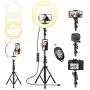 10 Selfie Ring Light with Tripod Stand, Upgraded Dimmable Camera LED Ring Light with 3 Phone Holder for TikTok/YouTube/Live Stream/Vlog/Makeup/Camera/Photography Compatible with iPhone Android 10 Selfie Ring Light with Tripod Stand, Upgraded Dimmable Camera LED Ring Light with 3 Phone Holder for TikTok/YouTube/Live Stream/Vlog/Makeup/Camera/Photography Compatible with iPhone Android
