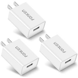 [3-Pack] Quick Charge 3.0, FONKEN 18W 3Amp USB Wall Charger QC 2.0/3.0 Adapter Fast Charger Plug Compatible with Samsung Galaxy S7 S6, Note 5/4, LG G5 V10, Nexus 6,HTC10 (White)