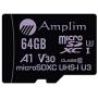 64GB Micro SD Card Plus Adapter Pack, Amplim 64 GB MicroSD SDXC Class 10 Pro U3 A1 V30 Extreme Speed 100MB/s UHS-I UHS-1 TF XC MicroSDXC Memory Card for Cell Phone, Nintendo, Galaxy, Fire, Gopro