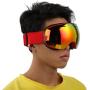 Keenso Ski Protection Glasses, Outdoor Men Women Ski Protection Glasses Anti-Fog Anti-Wind Skiing Snow Snowboard Goggles