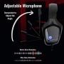 HP Gaming Headset for PS4, Xbox One, Nintendo Switch, PC, PS3, Mac, Laptop Stereo Over Ear Headphones With mic, Deep Bass, LED Light and Noise Canceling Microphone Comfortable Design PS4 Gamer Headset