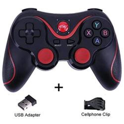 Android Game Controller T3 Wireless Game Controller Gamepad Bluetooth 3.0 Joystick Joystick for Mobile Phone Tablet TV Box Holder-Black 3 Together-,