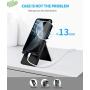Cell Phone Stand，SAIJI Adjustable Foldable Portable Holder Cradle，Phone Dock for Desk Table，Compatible with Phone 11 Pro xs xr x se 8，All Android Smartphones-Black