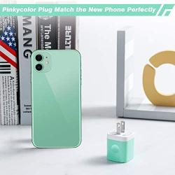 Power-7 USB Wall Charger, 2-Pack 2.1A Dual Port USB Plug Power Adapter Charging Block Charger Cube Compatible with iPhone 11/Xs/XR/X/8/7/6/Plus/5S, Samsung, LG, Moto, Android Phone (Green)